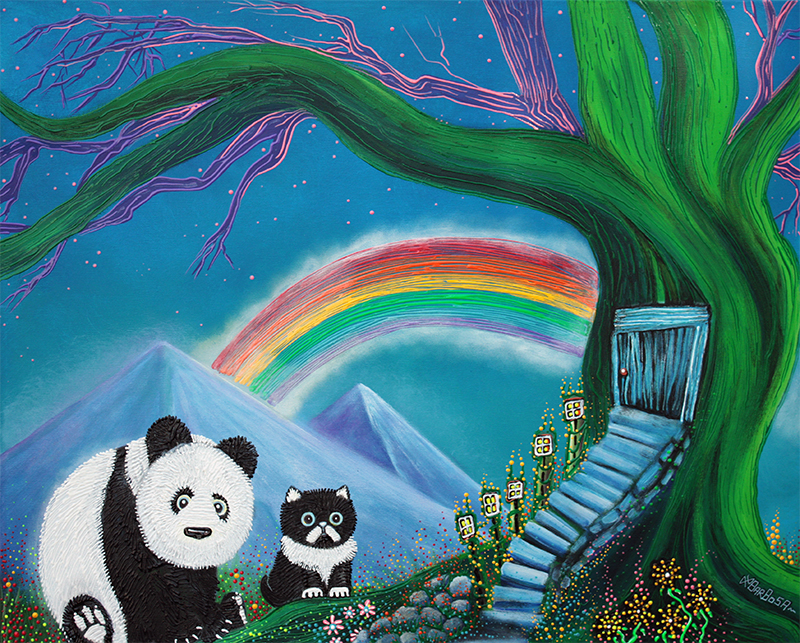 The Panda The Cat and The Rainbow